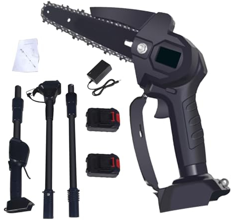 Utaxuper Akku-Teleskop-Hochentaster, 1,8 m ausziehbar, 550 W hohe Leistung mit ergonomischem Griff für einfachen Baumschnitt Schwarz