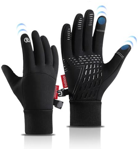 Angozo Gants de cyclisme thermiques d'hiver pour homme et femme, imperméables pour écran tactile, gants de course coupe-vent, pour la randonnée, la conduite, l'escalade, l'équitation, le ski, etc.