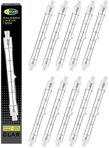 CLAR - Halogenlampe 120 W, 118 mm für Salzlampe, R7S (Packung mit 10 Stücken)