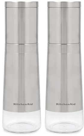 KitchenAid Salz- und Pfeffermühlen, 2er-Set, nachfüllbar und einstellbarer Mahlgrad,