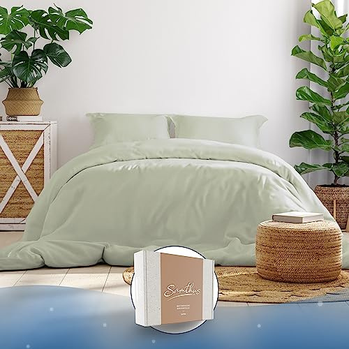 Samthus Bettwäsche 220x240 Baumwolle Satin - Oeko-Tex Made In Green - Himmlisch weicher Schlaf - Bettwäsche-Set mit 1x Bettbezug 220x240 + 2X Kissenbezug 80x80 - Duvet Cover - Pastellgrün
