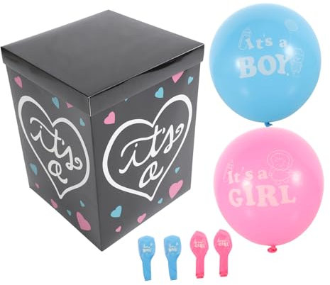 Vaguelly Papier-geschlechtsenthüllungsbox Mit Blauen Und Pinken Ballons Einfache Montage Dekoratives Für Shower Und Gender Reveal Party Jungen Oder Mädchen Partydeko