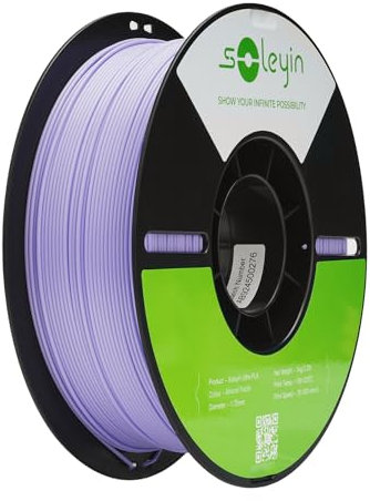 SOLEYIN Ultra PLA Filament 1.75mm Lila, 3D Drucker Filament 1kg Hochgeschwindigkeit 30-300mm/s Umweltfreundliche, für die meisten 3D-Drucker Creality Ender K1 K1C K2 plus (Macaron-Violett)