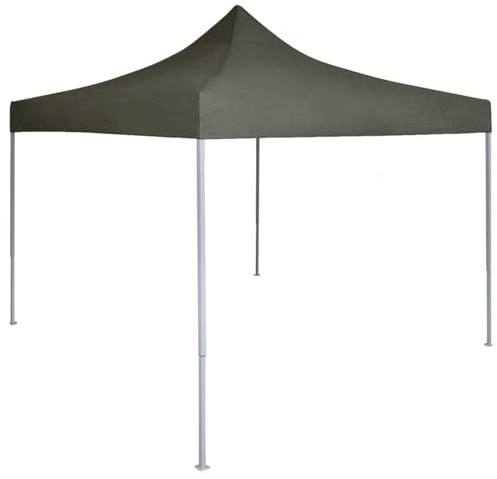 Gecheer Tente Réception Pliable Professionnelle 2x2 m Acier Anthracite, Tente de Réception Gazebo Pavillon Extérieur Belvédère pour Jardin, Camping, Fête, BBQ, Terrasse, Plage