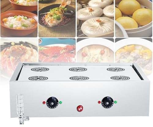 Vaporiera Elettrica Per Alimenti, Cestelli Impilabili Per La Cottura A Vapore, Macchina Per Panini Al Vapore Commerciale, Acciaio Inossidabile Con Protezione Anti-scottatura(6Holes)