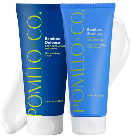 Pomélo+Co. Cleanse & Hydrate Shampoo und Conditioner für eine ausgeglichene Kopfhaut und tiefe Feuchtigkeit/Shampoo und Conditioner für fettiges Haar/Bamboo Duo
