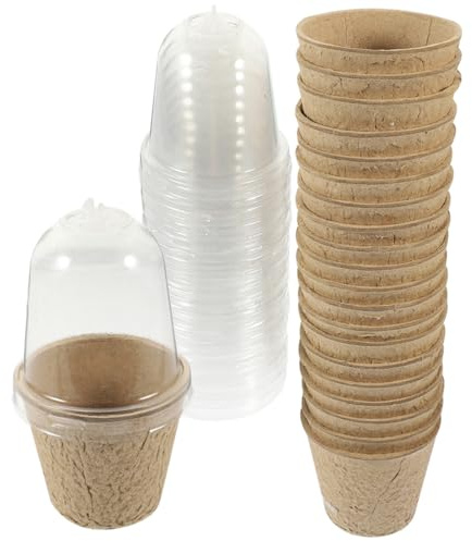FUTUREORYY 40 Piezas Maceta De Plántulas Planta Maceta De Turba para Plántulas Contenedor De Germinación De Jardín Marrón Pulpa