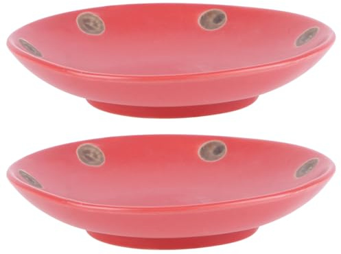 BCOATH Vassoio Sottovaso in Ceramica per Vasi di Piante, Diametro 11 Cm, Set da 2 Pezzi, Piatto Anti-Perdita per Piante Grasse, Adatto per Uso Interno ed Esterno Stile Stile Casuale
