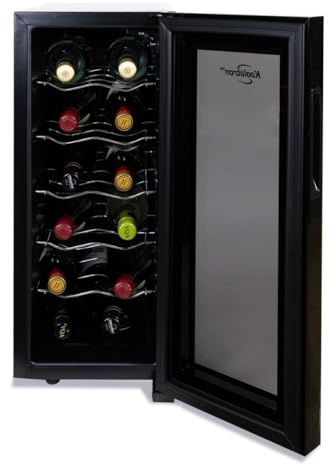 Koolatron Urban Series 12 Bottle Wine Cooler, Thermoelectric Wine Fridge, 1 cu. ft. Freestanding Wine Refrigerator for Home Bar, Small Kitchen, Apartment, Condo, Cottage, RV