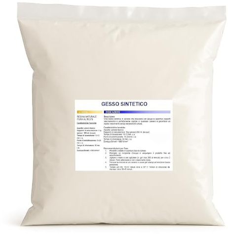 2kg del miglior gesso in commercio - sintetico - atossico - colabile - extraduro - alta definizione e resistenza - effetto porcellana