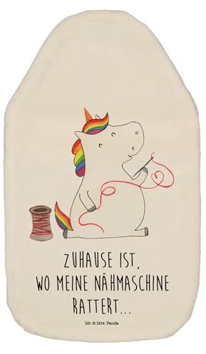Mr. & Mrs. Panda Wärmflasche Einhorn Näherin - Geschenk, Wärmflaschenbezug, basteln, Körnerkissen, Einhörner, Wärmflasche mit Bezug, Einhorn Deko,