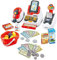 deAO Spielset- Supermarktkasse mit Scanner, Kreditkarte, Spielzeuglebensmittel, Spielgeld und Einkaufskorb, Kaufladen Kinder mit Lichtern und Sound Rollenspiel Geschenk Jungen Mädchen 3 4 5 Jahren