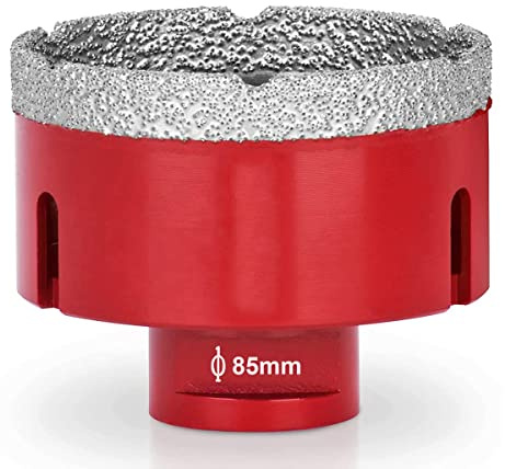 1 foret diamanté, foret diamant sec, diamètre 85 mm, meuleuse d'angle, scie cloche M14, connexion soudée sous vide, perçage de carrelage, porcelaine, granit, marbre
