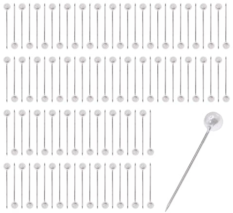 DBOO 100 Pieces Pearl Pins 2.5cm - Wedding Florist Bouquet Buttonhole Craft DIY Dressmaking,Craft,Sewing,Decorations,Floral Corsage Bouquet Pins with Plastic Box
