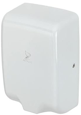 HandyDryers Antillo Slim Hand Dryer, 304 stainless steel, White, 256mm x 174mm x 102mm