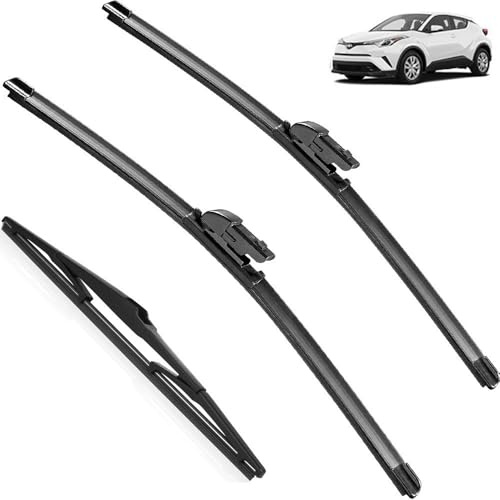3pcs Wiper Front & Rear Wiper Blades Set Compatible with Toyota C-HR CHR 2016-2023 Windshield Windscreen Window Brushes 26+16+14