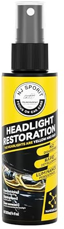 FAFOUR Autoscheinwerfer-Reparaturspray, Scheinwerfer-Reparaturflüssigkeit, NJ Sport Scheinwerfer-Restaurierung 120ML, Autoscheinwerfer-Entfärbung, Anti-Kratz-Linsen-Polier-Reiniger (1)