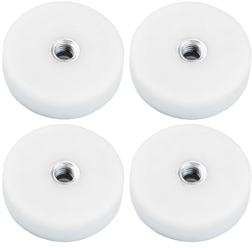 4 Stück Neodym Magnete Gummiert D 22mm Mit M4 Innengewinde 8KG Stark Zugkraft Topfmagnet Mit Gewindebohrung Innen Gewinde Bohrung Weiß