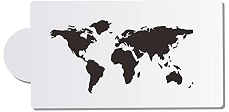 World Map Stencil, Airbrush Painting Art Mold, Fondant Template DIY Cake Mousse Brim Decorating Tools