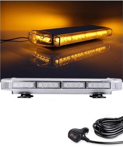Barre Rampe Lumineuse LED 12V-24V Orange Stroboscopique Éclairage Sécurité Plate