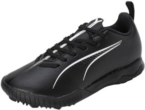 PUMA Unisex Youth Ultra 5 Play TT JR Soccer Shoe, PUMA Black-PUMA White, 34 EU