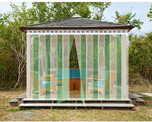 IBOWZ PVC Lamellen Streifenvorhang PVC-Streifenvorhang, transparenter Kunststoffstreifen-Türvorhang, haftfeste Vinylstreifen für Terrasse, Industrie, individuelle Größe