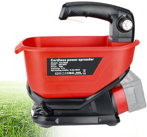 YEX-BUR Spandiconcime per Milwaukee m18 18 V batteria al litio portatile con 5 livelli di regolazione della velocità, 3,7 l, copre fino a 8.000 mq. ft(senza batteria)