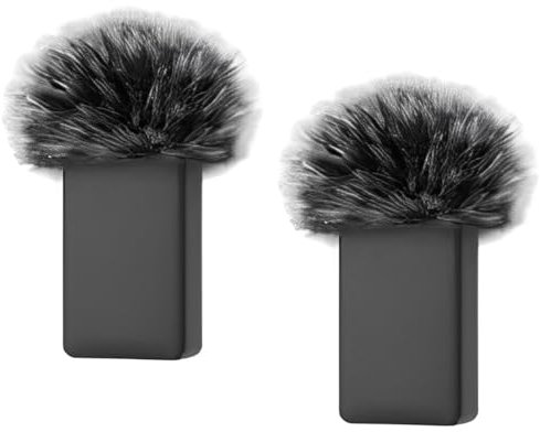 EIROVYA Confezione da 2 protezioni antivento per microfono DJI, Parabrezza per microfono DJI,copertura pelosa compatibile con microfono lavalier wireless DJI per interviste