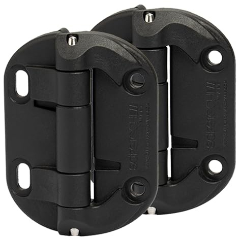 Safetech Hardware Neutral Tension Hinges Without Spring, Garden, Pedestrian Outdoor Gate Hinges for Metal Gates up to 20kgs, Non Corrosive & Fast Installation Design, Square Gate Hinge (SHN-90L Black)