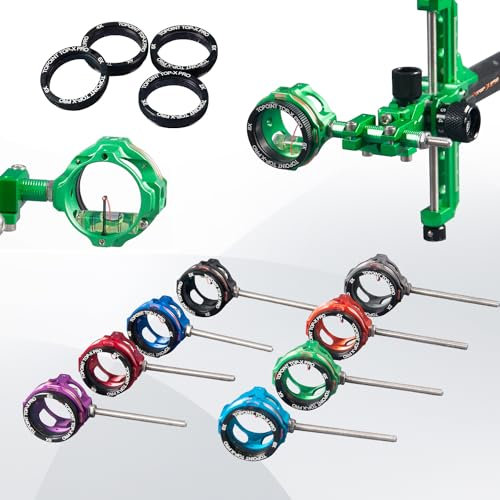 surwolf TP8710 Pro Bogenvisier Scope Compoundbogenvisier mit Linse 2X 4X 6X 8X optional Single pin Scope 0,019 Glasfaser für Compoundbogen Wettkampfvisier (Grün, 2X)