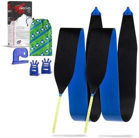 Gecko Mix Standard Skifell 125/153-163 | auf Skilänge anpassbar | mit Messer und Felltasche | Steigfell | Skitourenfell | Haftfell | Tourenfell | Adhäsionsfell | Aufstiegshilfe | Skizubehör