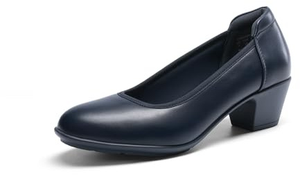 DREAM PAIRS Women's Block Heel Round Toe Dress Pumps | Luxury Upper, Block heel, All-day comfort, Breathable, TPR outsole