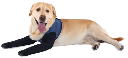 COODEO Calzini Anti-licking per Zampe di Cane, Protettori con Suolo Antiscivolo per Ferite, Stivali Impermeabili Anti-licking e Protezione Post-Operatoria (Blu, M)
