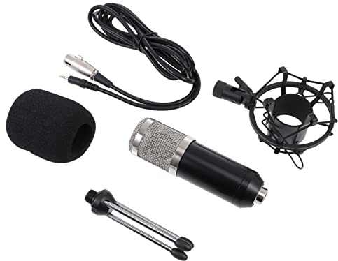 Beaupretty Wired Random Color and Recording Studios for Online Karaoke Condenser Microphone Kit Phantom Powered with Steel Mesh and Zinc Alloy 48v Equivalent Noise Level 16 Dba for Music