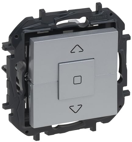 LEGRAND Interruptor para persianas 6AX para instalación empotrada, Gama Niloé Step, Color Aluminio, 398245B