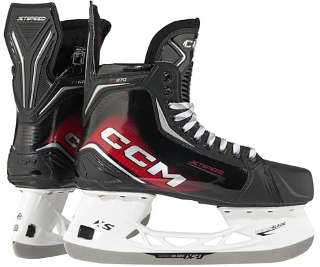 CCM Patins de hockey sur glace intermédiaires JetSpeed FT870, Noir , 5.5 = EU 39 / Wide