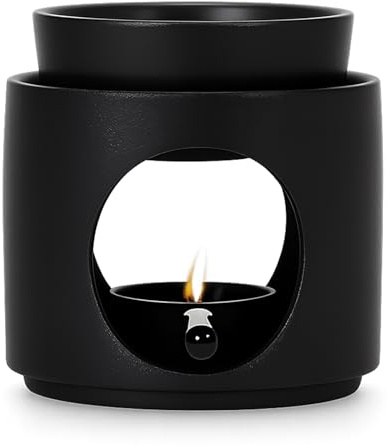 YuLiMirich Doftlampa värmeljus, doftlampa av keramik med värmeljushållare, doftlampa för eteriska oljor, aromlampa med ljussked, rökelsestövlar, doftlampa för doftvax och doftolja