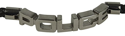 POLICE Leder Armband SIGNATURE Herren Schmuck Edelstahl Schwarz PJ23873BLB.01-L