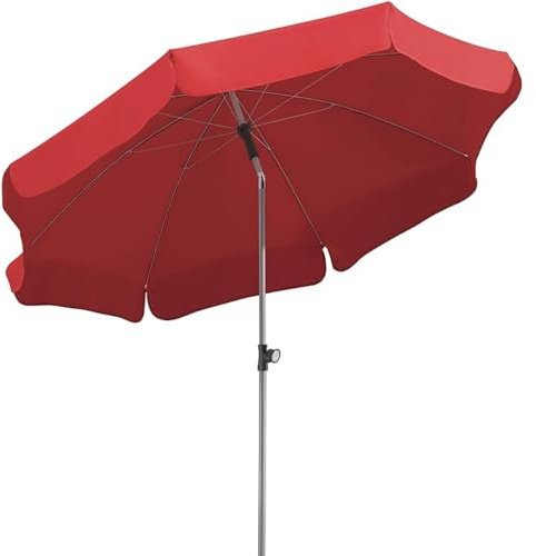 Schneider 716-77 Umbrella Locarno approx 240 cm Ø, 8-Part, Round, Red, 240 x 240 x 220 cm