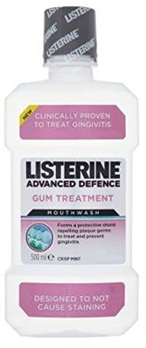 Listerine Advanced Defence Gum Treatment Mouthwash Crisp Mint 500Ml - Pack of 2 by Listerine