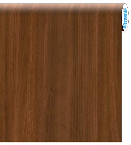 ARTESIVE WD-021 Noce Europeo Medio Opaco larg. 60 cm AL METRO LINEARE- Pellicola Adesiva effetto legno per decorazione interni per rinnovare mobili, porte e oggetti di casa