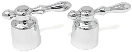 [MADOL] 2 Piece Faucet Handle Kit, Durable Replacement Handles with Universal Fit and Chrome Finish, Adapts to Many Handle Stems for Showers and Baths, Cold and hot Water, ADA Compliant.