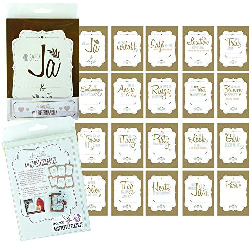 itsisa Hochzeits Meilenstein Karten, 20er Set - Hochzeitsgeschenk, Gastgeschenk, Hochzeitskarten, Hochzeit