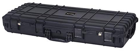 MEIJIA Lang - Professioneller IP67 Rollen Wasserdichter Hartschalen-Gewehrkoffer mit Herausnehmbare Pick-and-Pluck-Schaumstoffeinlage,Schwarz (97,4 × 45,4 × 15,8 cm)