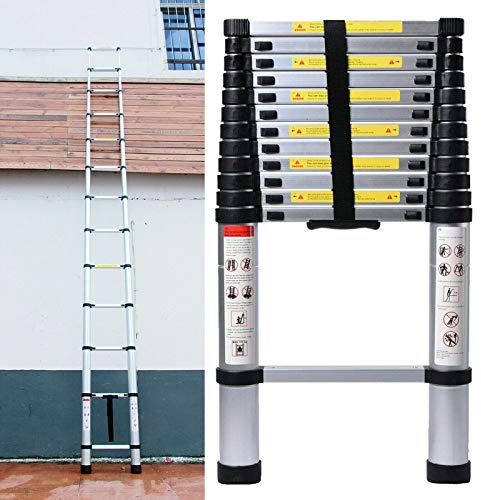 16.5Ft 5M Extendable Alminium Ladders Telescopic Folding Extending Portable 13 Steps Loft Extension Ladder DIY Multi Purpose, EN131 Standard, UK Stock