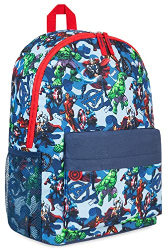 Marvel Spiderman Backpack for Kids Teenagers Avengers Rucksack School Bag Daypack Travel Bag for Days Out PE Sports Boys Gifts (Blue)