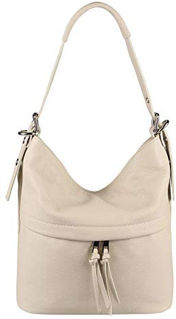 OBC Damen Leder Tasche Cross Body Schultertasche City Bag Crossover Umhängetasche Henkeltasche Clutch Ledertasche Damentasche (Beige 30x27x14 cm)