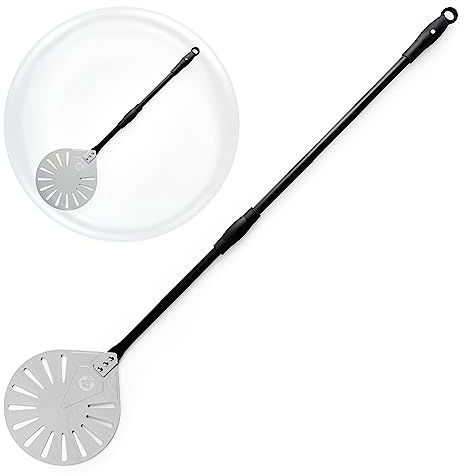Chef Pomodoro Pizzaschieber - Aluminium Schaufel Perforiert Mit Griff (120 cm Lang) - Für Grill & Backofen
