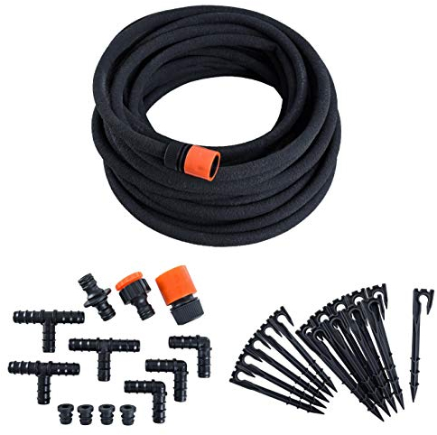 ESTEXO Tropfschlauch Gartenschlauch Perlschlauch Schlauch Set Bewässerungsschlauch Wasserschlauch Bewässerung Tropfbewässerung mit Zubehör (30 m)