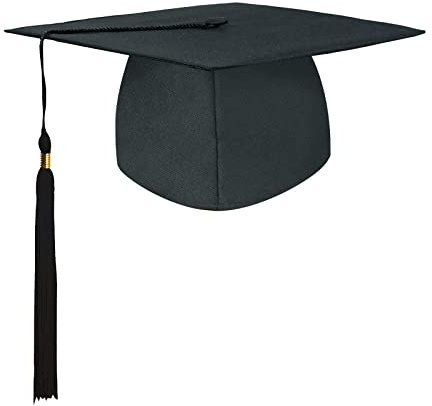 Tibroni Bachelor Hut Doktorhut Graduation Hat Absolventenhut Schwarz, Graduation Cap, Abschluss Master Hut, Abitur Geschenke für Abschlussfeiern vom Studium, Universität, Hochschule, Abitur, Unisex